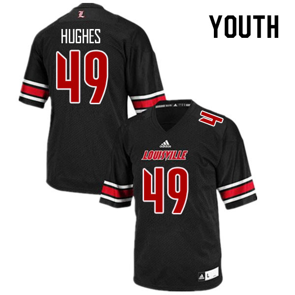Youth #49 Kris Hughes Louisville Cardinals College Football Jerseys Stitched Sale-Black